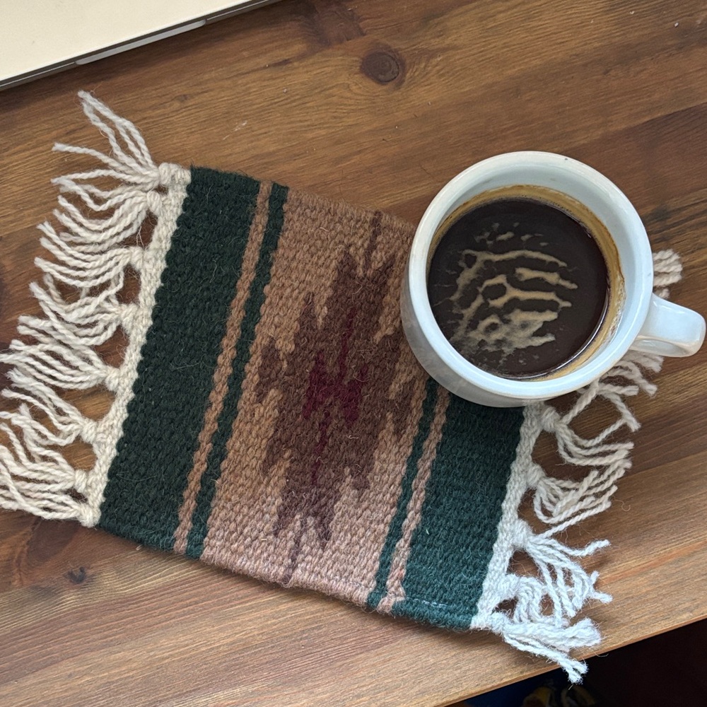 Set of 6 wool handmade mug rugs southwestern coasters Pendleton